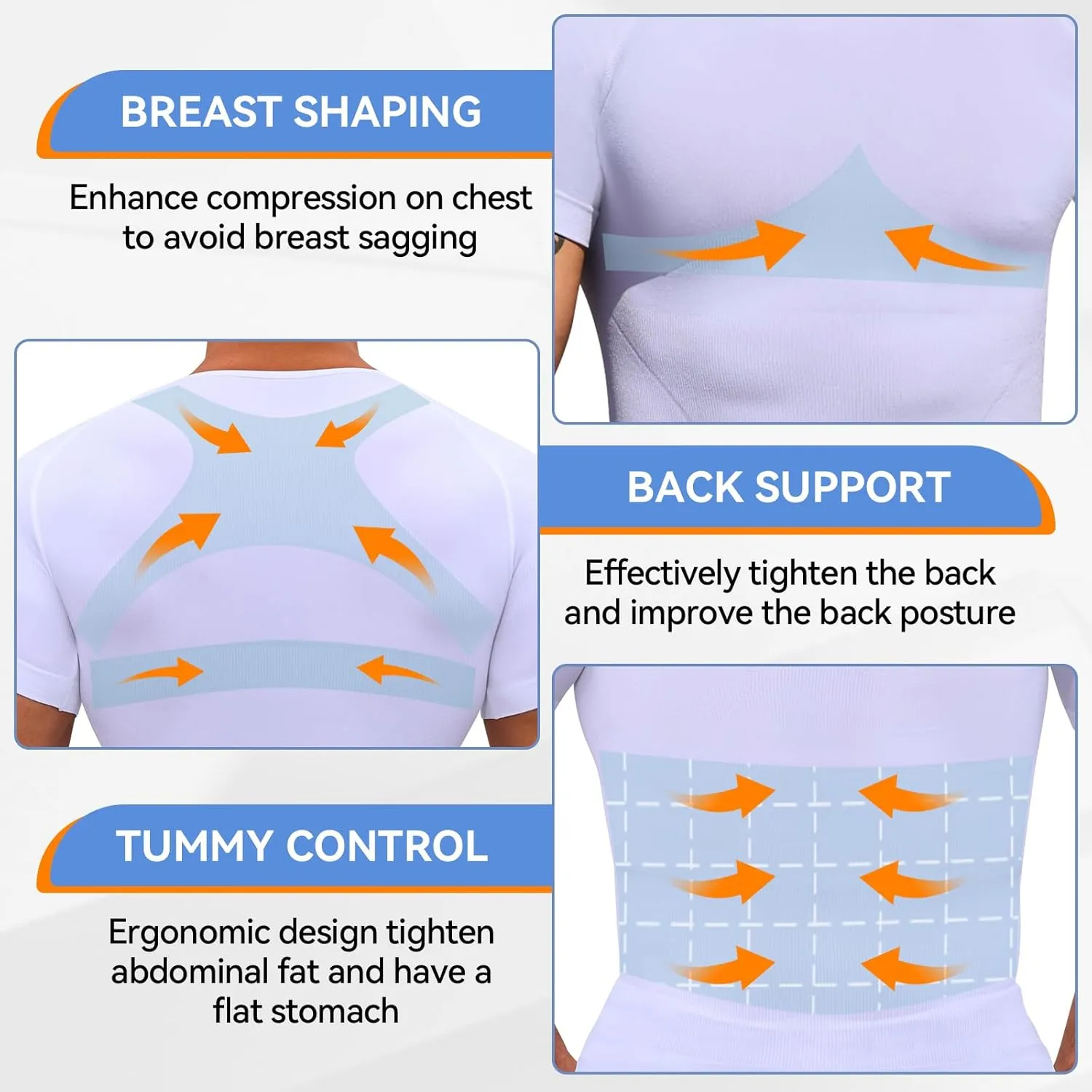 Mens Compression Shirt Body Shaper Slimming Undershirt Gynecomastia Abdomen Tummy Control Shapewear Tank Top Vest