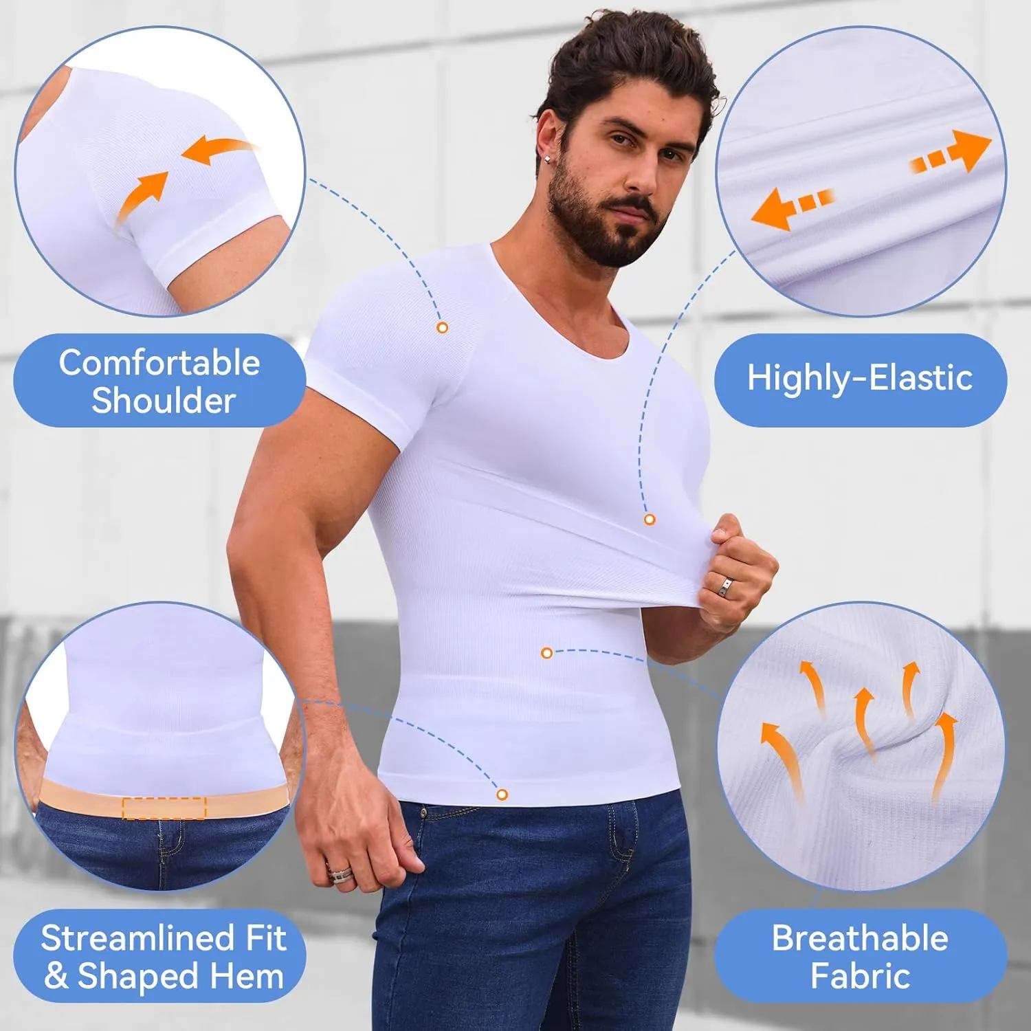 Mens Compression Shirt Body Shaper Slimming Undershirt Gynecomastia Abdomen Tummy Control Shapewear Tank Top Vest
