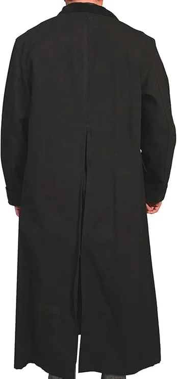 Men's Full Length Old Cowboy Coat - Western Duster Long Cotton Coats for Men