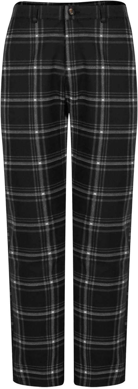 Mens Plaid Pants Skinny Dress Pants Stretch Slim Fit Business Casual Dress Chinos Pants for Men