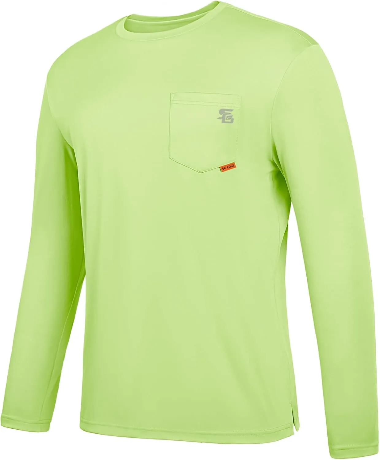 Men's Rash Guard Shirts UPF 50  Moisture Wicking Long Sleeve Chest Pocket Quick Dry Lightweight