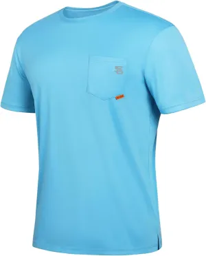 Men's Rash Guard Shirts UPF 50  Moisture Wicking Short Sleeve Chest Pocket Quick Dry Lightweight