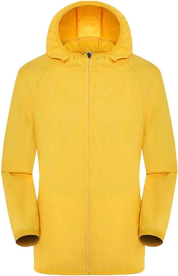 Mens Windproof Waterproof Jacket, Casual Lightweight Mountain Sport Jacket for Men Hooded Windbreaker Raincoat