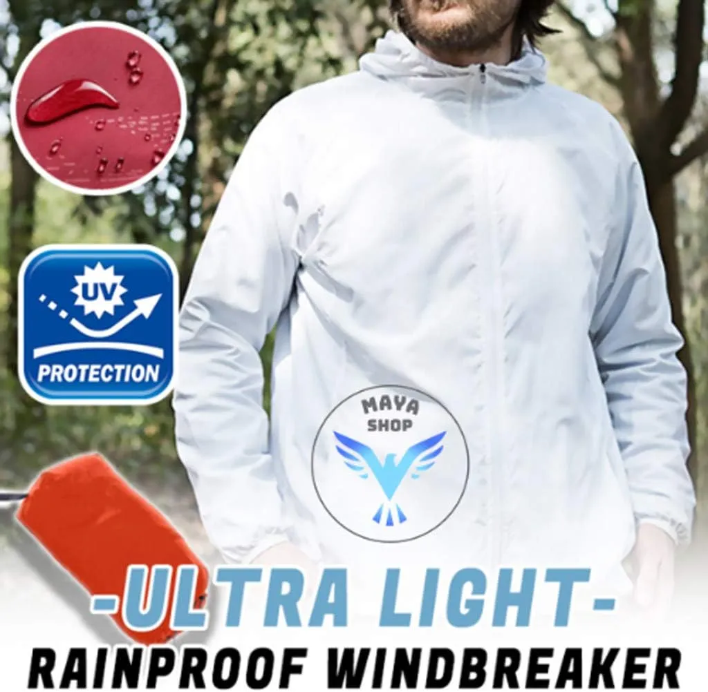 Mens Windproof Waterproof Jacket, Casual Lightweight Mountain Sport Jacket for Men Hooded Windbreaker Raincoat