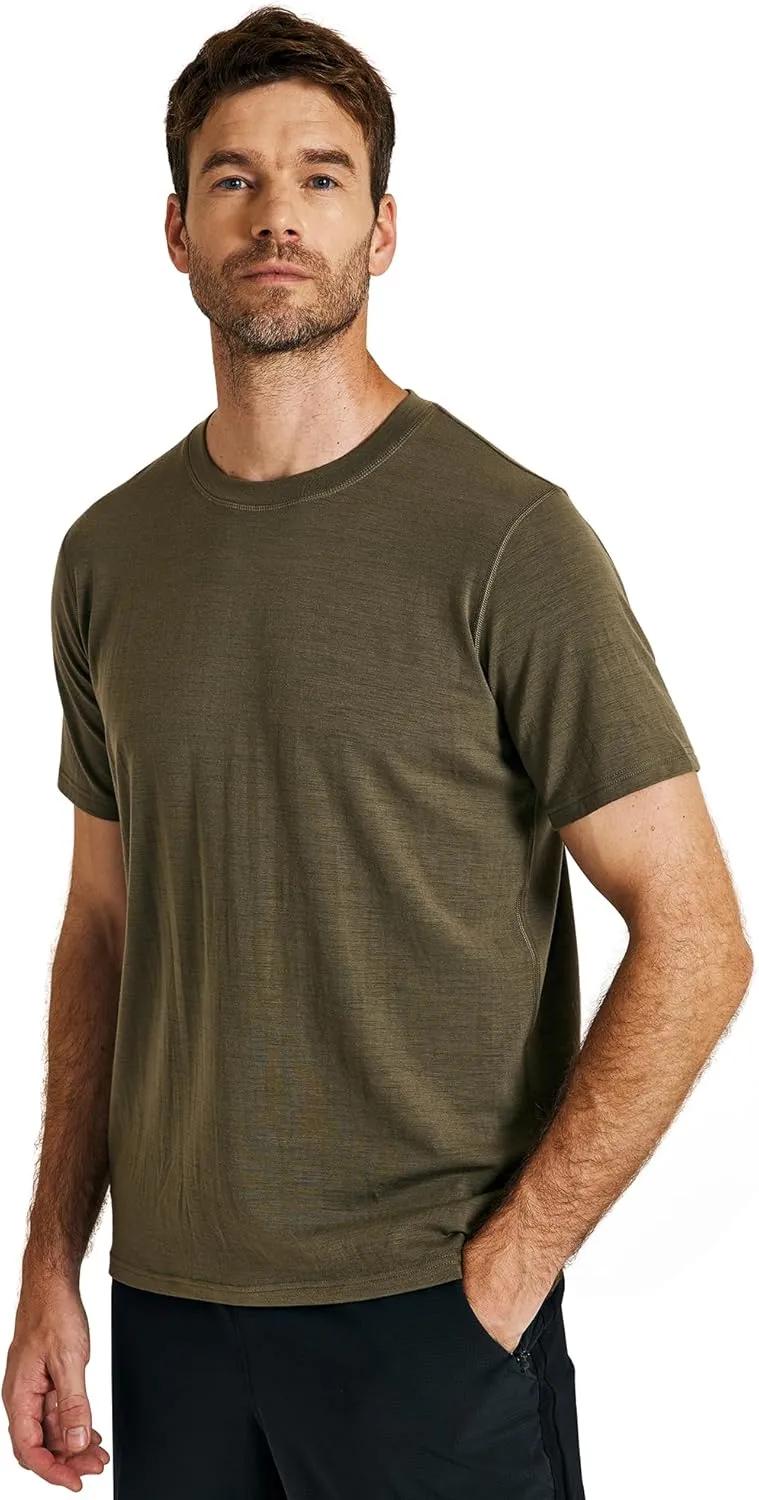 METARINO Mens Merino Wool T-Shirt Short Sleeve Athletic Tees Lightweight Base Layer Undershirt for Running,Workout