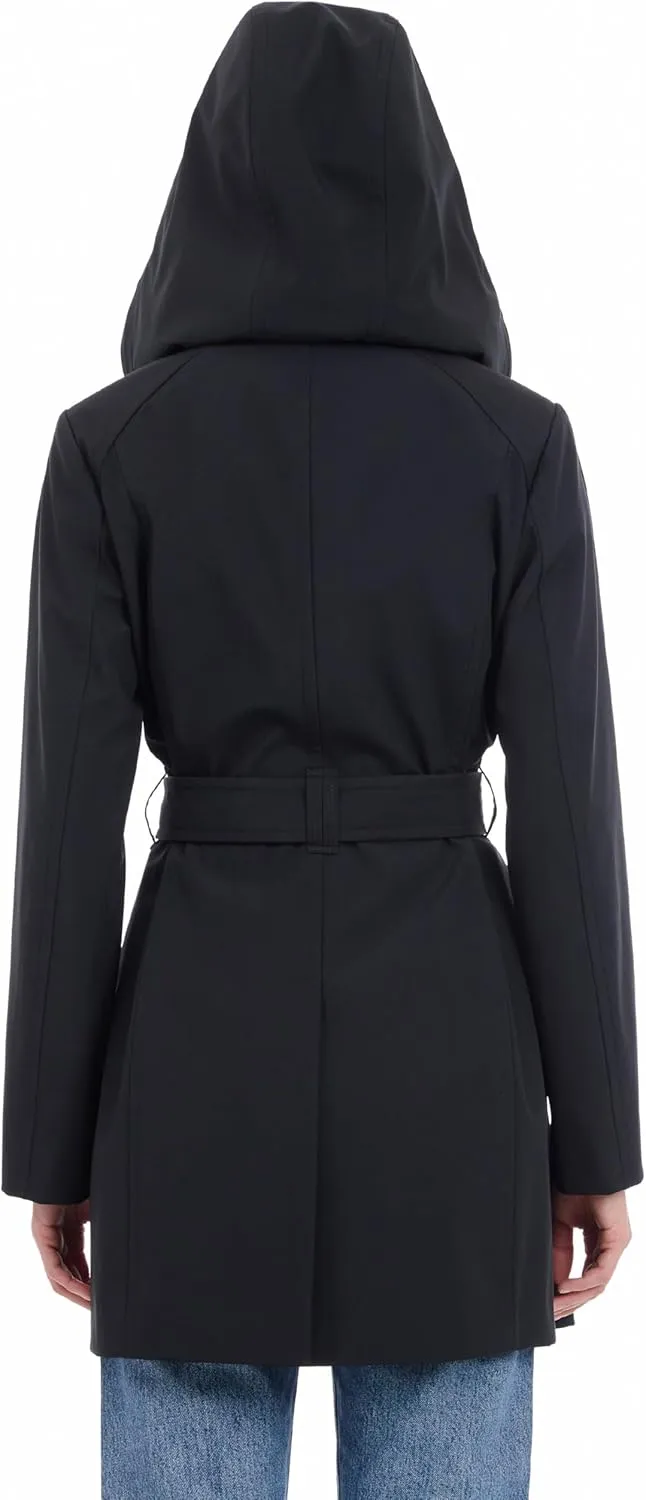 Michael Kors Women's Belted Raincoat with Detachable Hood