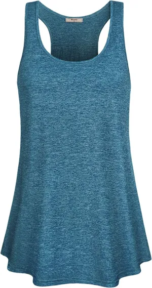 Miusey Womens Sleeveless Loose Fit Yoga Workout Racerback Tank Top