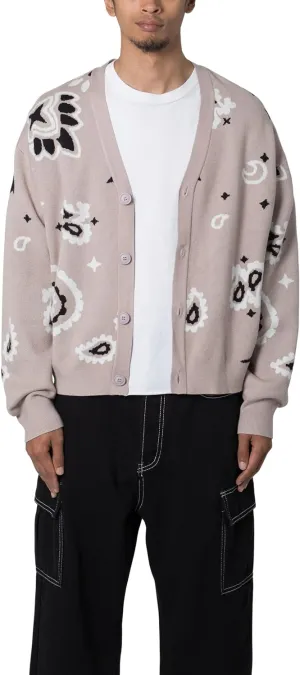 mnml Men's Paisley Cardigan Sweater