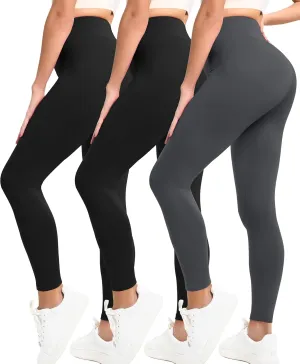 Natural Feelings Buttercloud 3 Pack Leggings for Women-High Waisted Buttery Soft Yoga Pants Lounge Everyday Wear