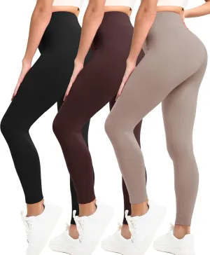 Natural Feelings Buttercloud 3 Pack Leggings for Women-High Waisted Buttery Soft Yoga Pants Lounge Everyday Wear