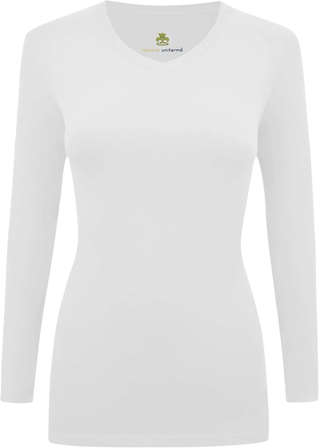 Natural Uniforms Women's Under Scrub Tee V-Neck Long Sleeve T-Shirt-3-Pack