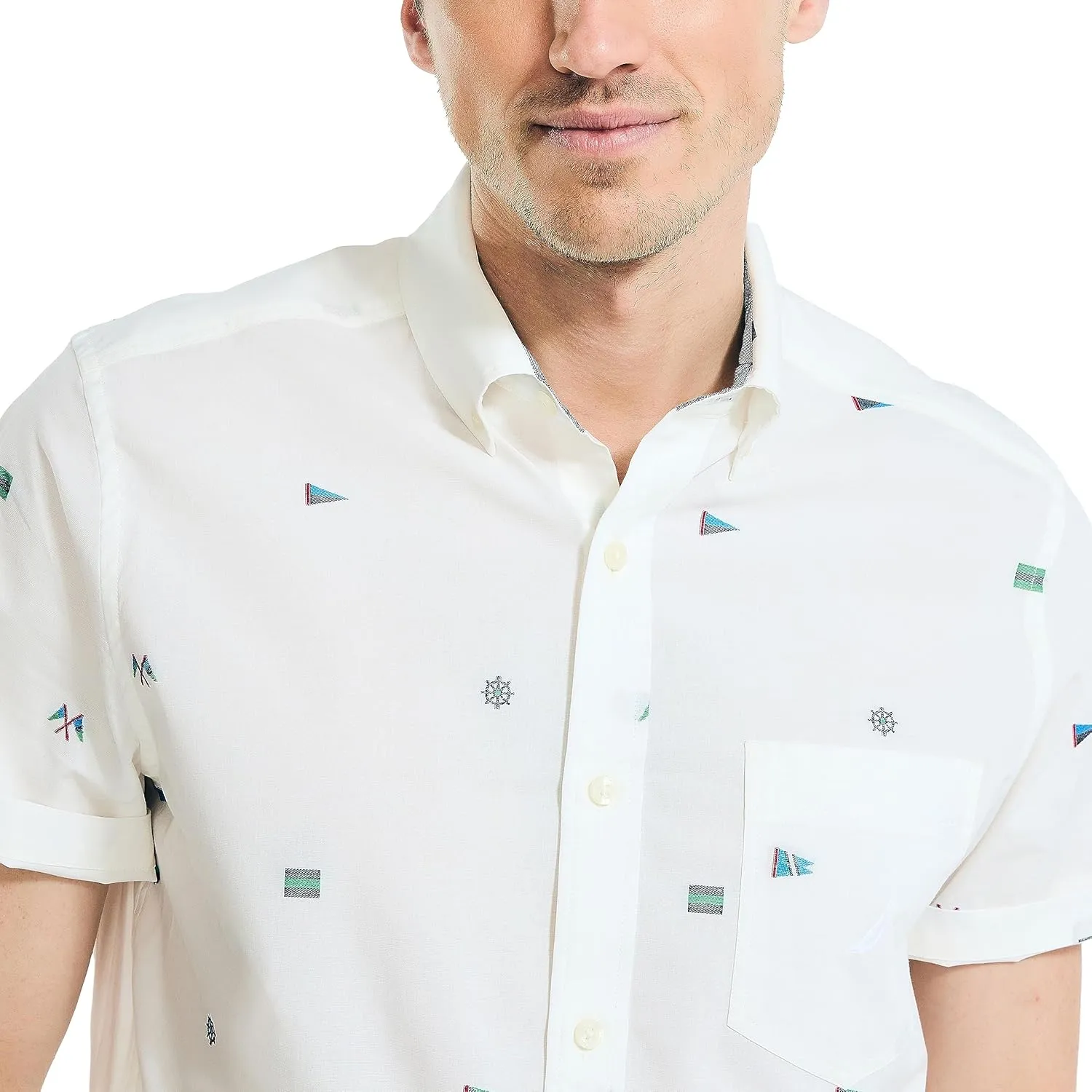 Nautica Men's Sustainably Crafted Printed Short-Sleeve Shirt