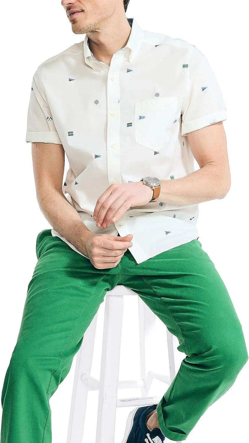 Nautica Men's Sustainably Crafted Printed Short-Sleeve Shirt
