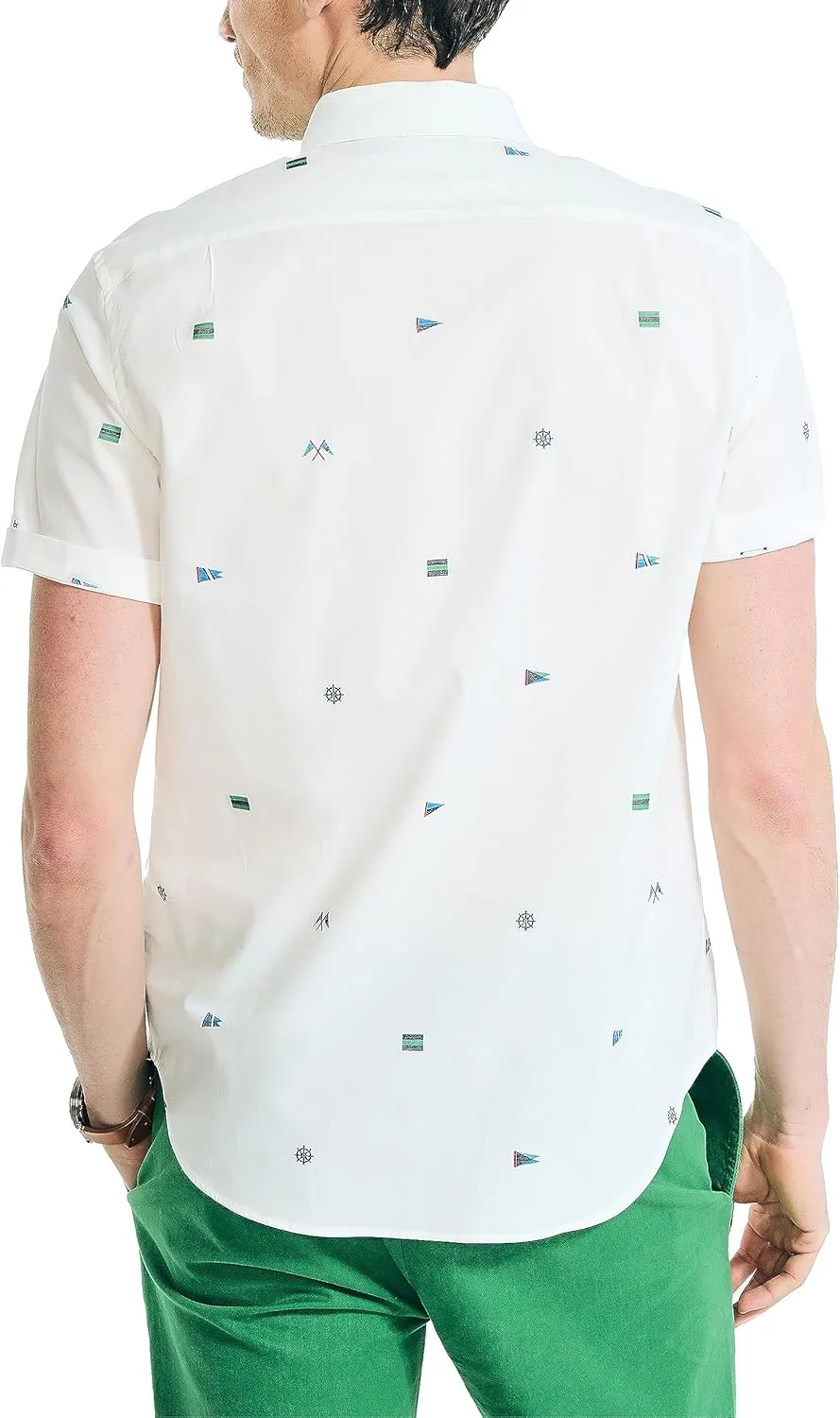 Nautica Men's Sustainably Crafted Printed Short-Sleeve Shirt