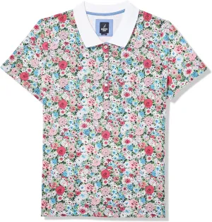 Nautica Women's Short Sleeve Button Placket Polo