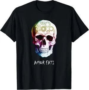 Nietzsche Stoic Quote Skull Amor Fati T-Shirt