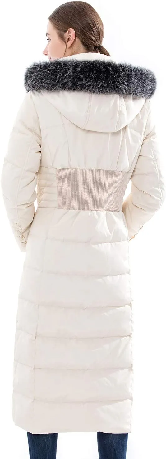 Obosoyo Women's Hooded Thickened Long Down Jacket Maxi Down Parka Puffer Coat
