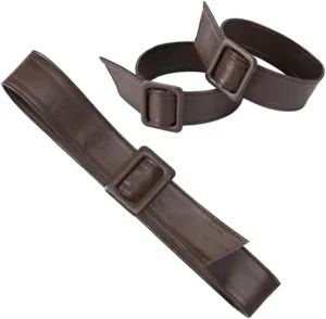 One Set of Leather Trench Coat Belt and Sleeve Band Replacement for Leather Jacket Midi Coat Steampunk Overcoat