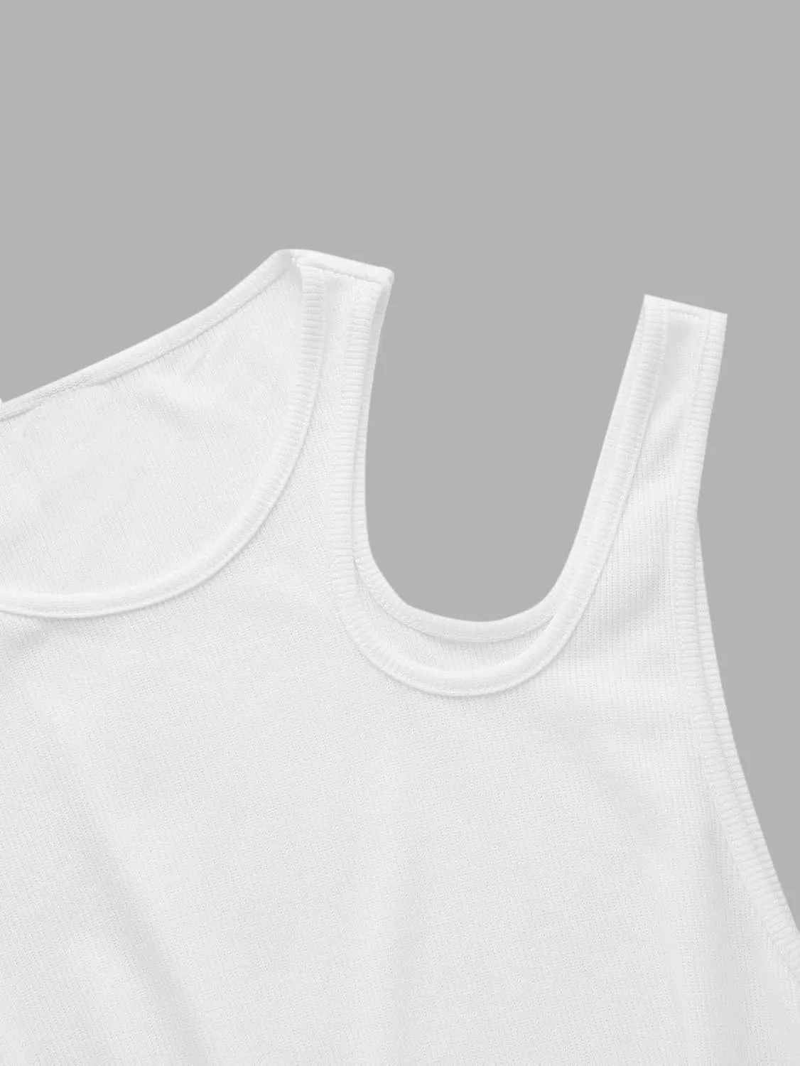 OYOANGLE Men's Cut Out Asymmetrical Neck Sleeveless Club Tank Top Shirt