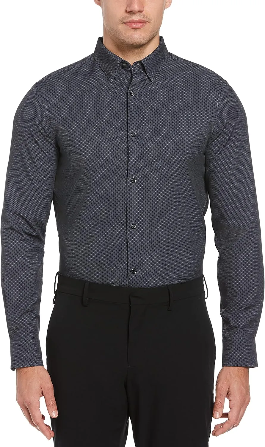 Perry Ellis Men's Motion Tall Slim Fit Quick Dry Check Shirt
