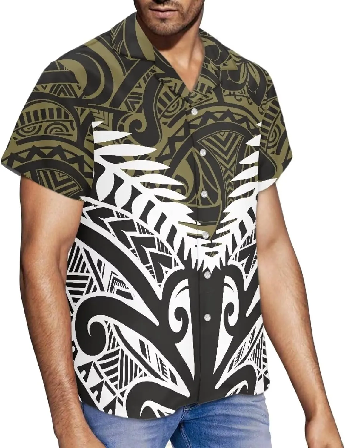 Polynesian Couple Set Tirbal Tattoo Tapa Hawaii Shirt Puletasi Samoa Dresses for Women Matching Outfits Couples