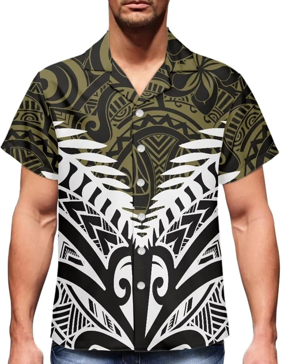 Polynesian Couple Set Tirbal Tattoo Tapa Hawaii Shirt Puletasi Samoa Dresses for Women Matching Outfits Couples