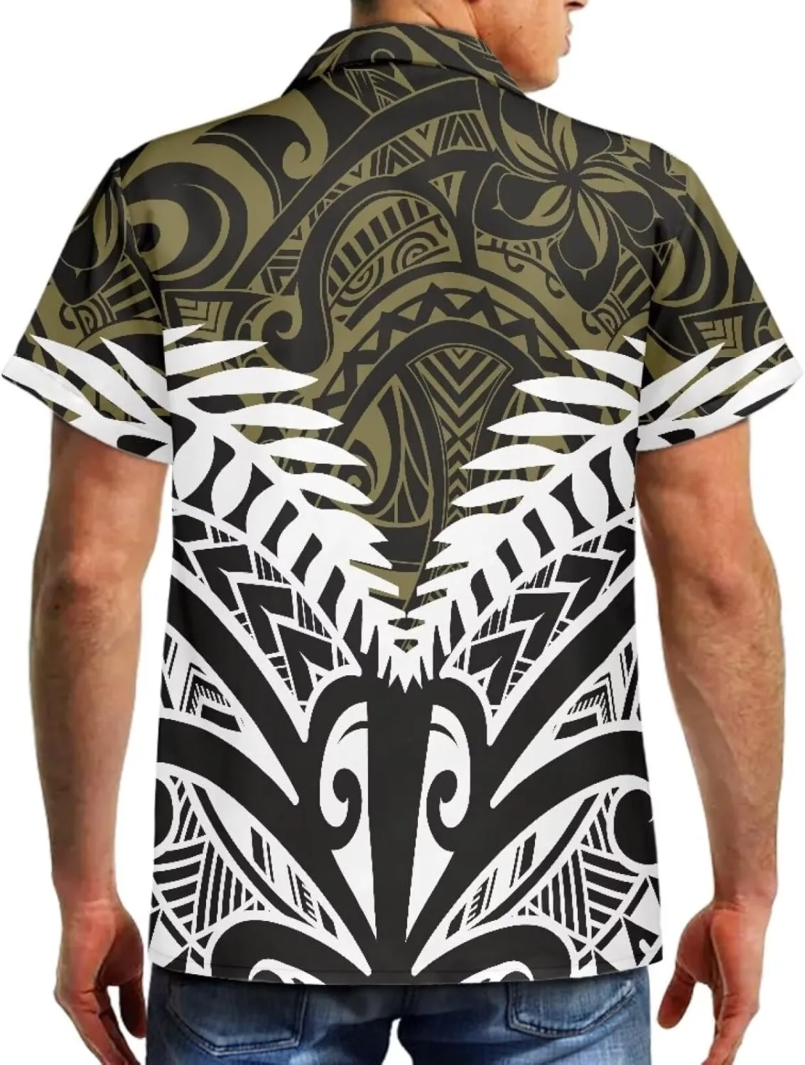 Polynesian Couple Set Tirbal Tattoo Tapa Hawaii Shirt Puletasi Samoa Dresses for Women Matching Outfits Couples