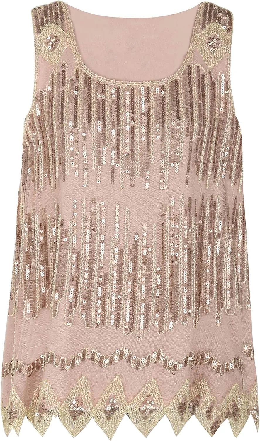 PrettyGuide Women's Sequin Top Flowy Sparkly Cocktail Tank Party Dressy Tops