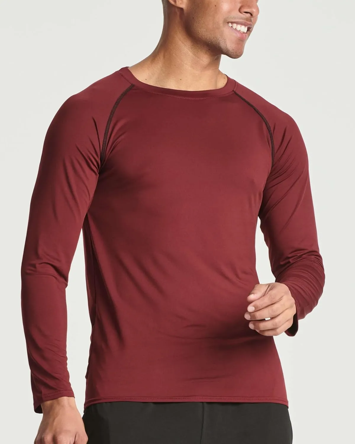 Real Essentials 4 Pack: Men's Compression Long-Sleeve T-Shirt Athletic Cold Weather Baselayer (Available in Big & Tall)