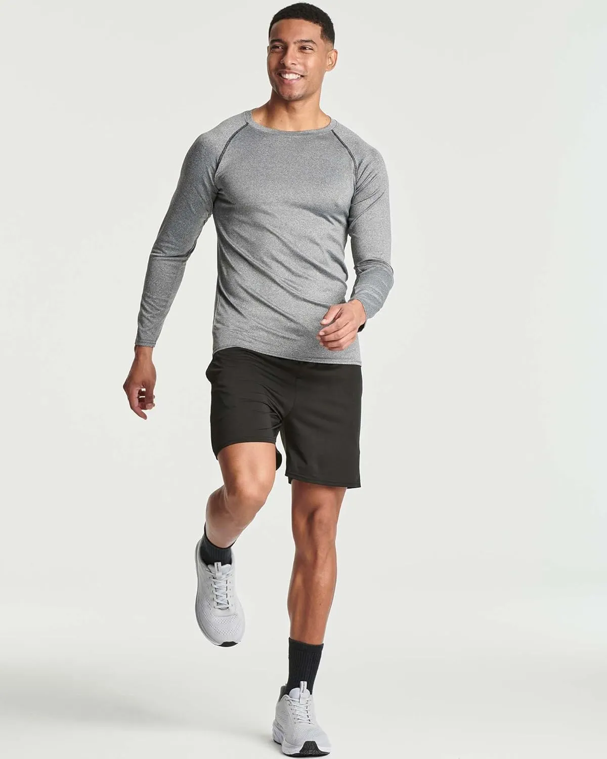 Real Essentials 4 Pack: Men's Compression Long-Sleeve T-Shirt Athletic Cold Weather Baselayer (Available in Big & Tall)