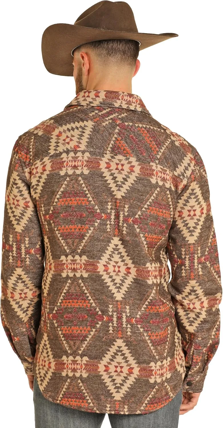 Rock & Roll Denim Men's Aztec Jacquard Shirt Jacket
