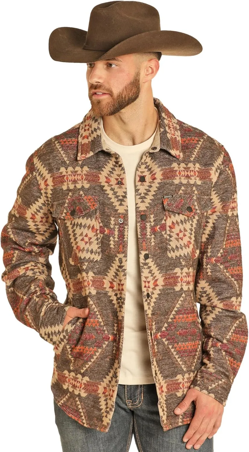 Rock & Roll Denim Men's Aztec Jacquard Shirt Jacket
