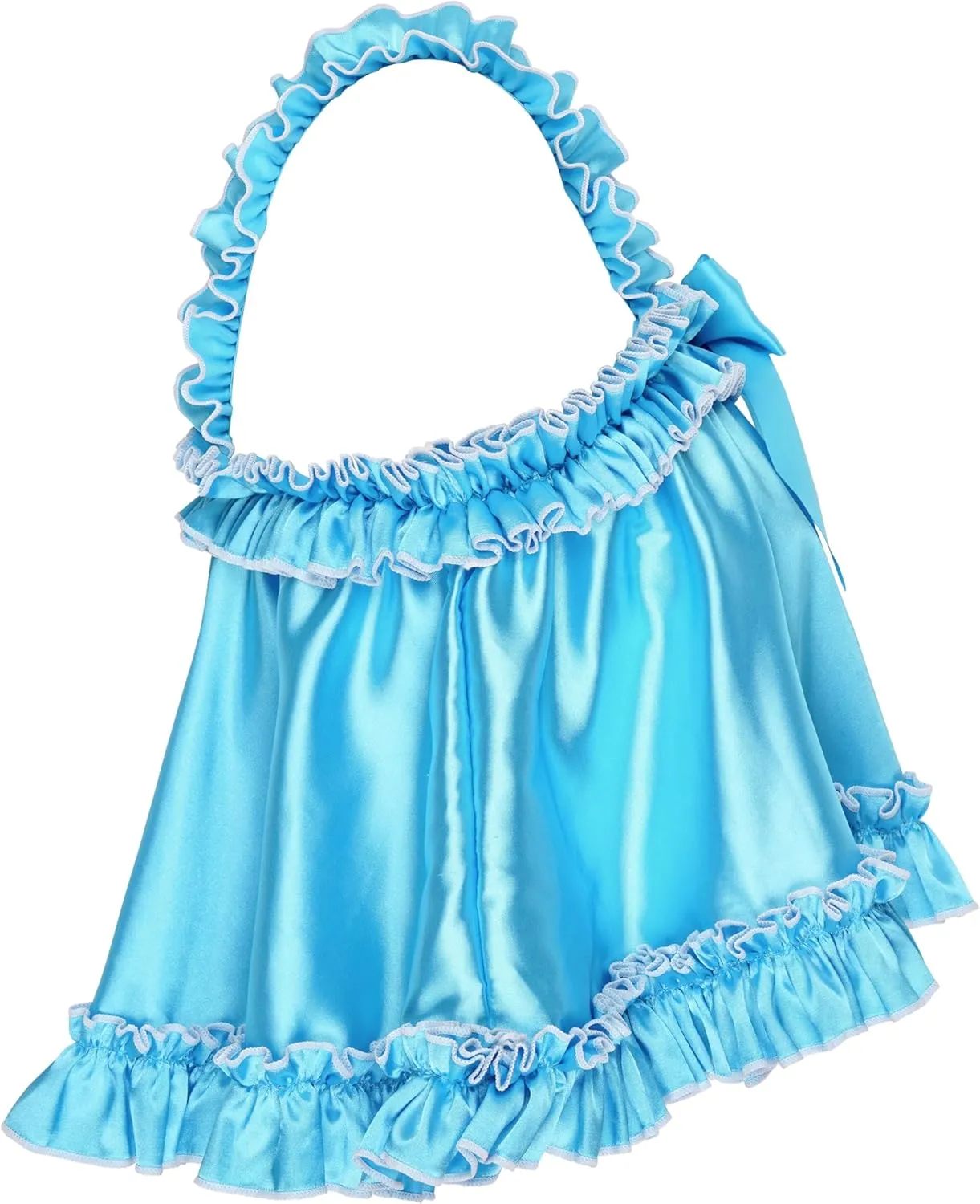 Satini Lingerie Satin Sissy Rolled Hem Edge Frilly Cami Top