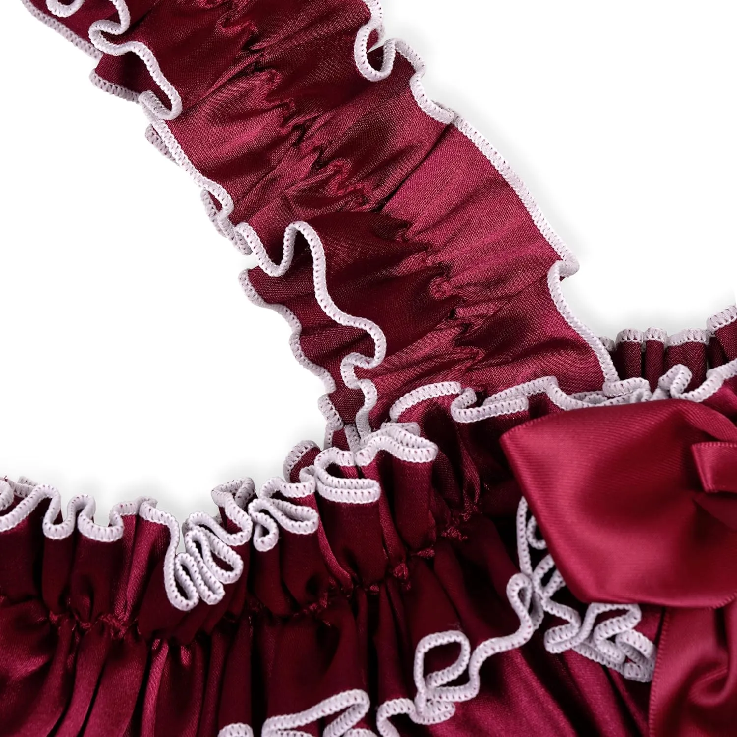 Satini Lingerie Satin Sissy Rolled Hem Edge Frilly Cami Top