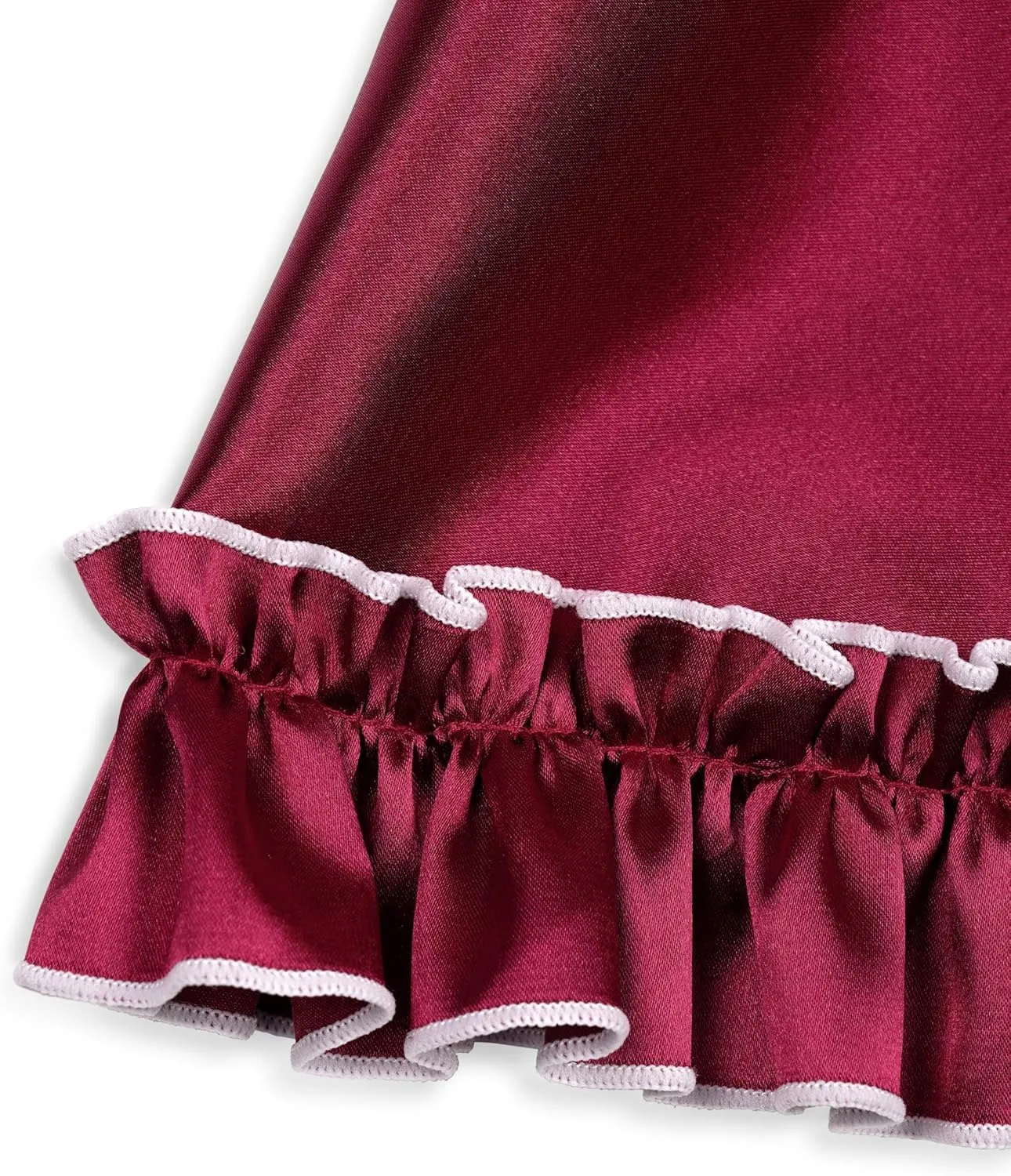 Satini Lingerie Satin Sissy Rolled Hem Edge Frilly Cami Top
