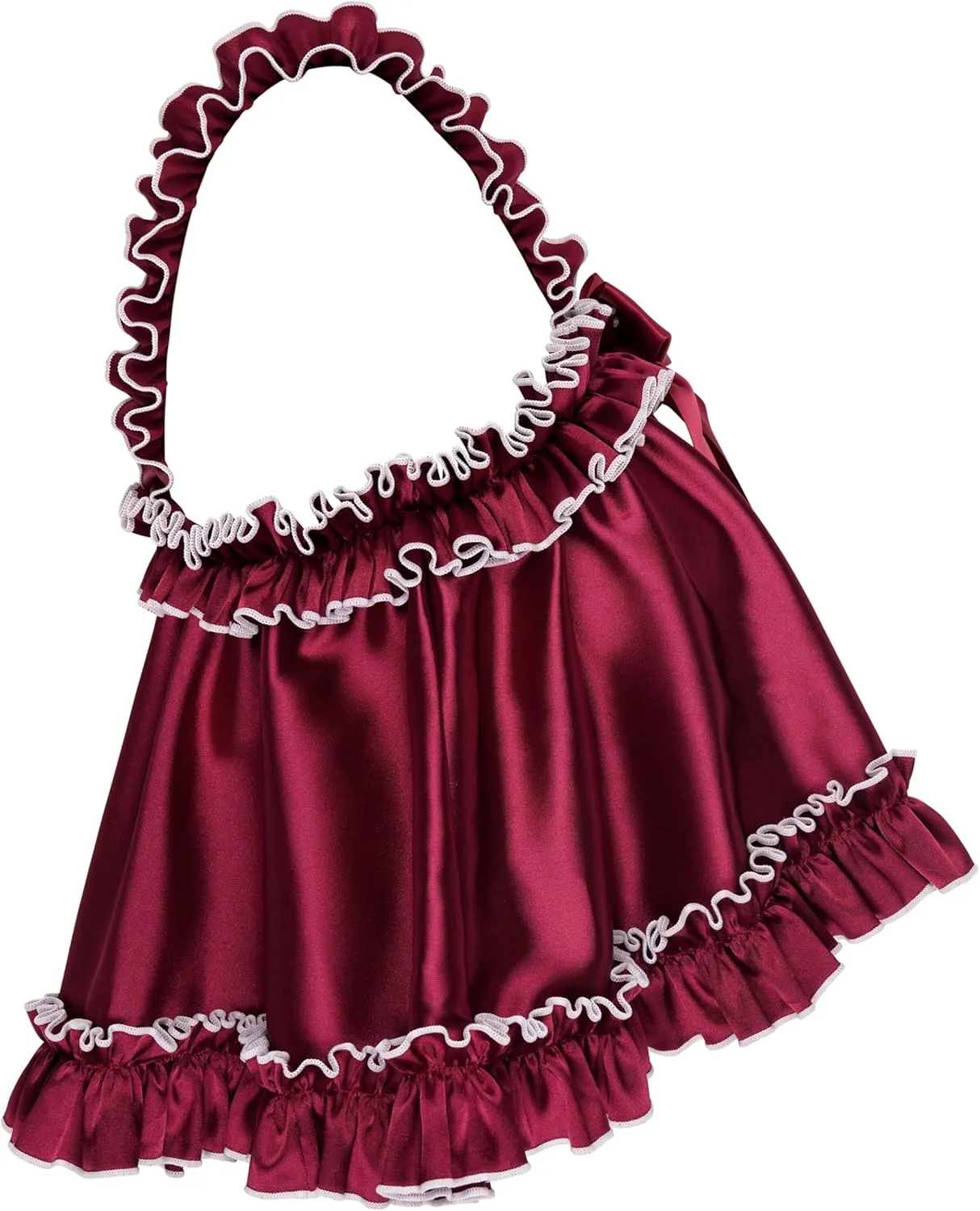 Satini Lingerie Satin Sissy Rolled Hem Edge Frilly Cami Top