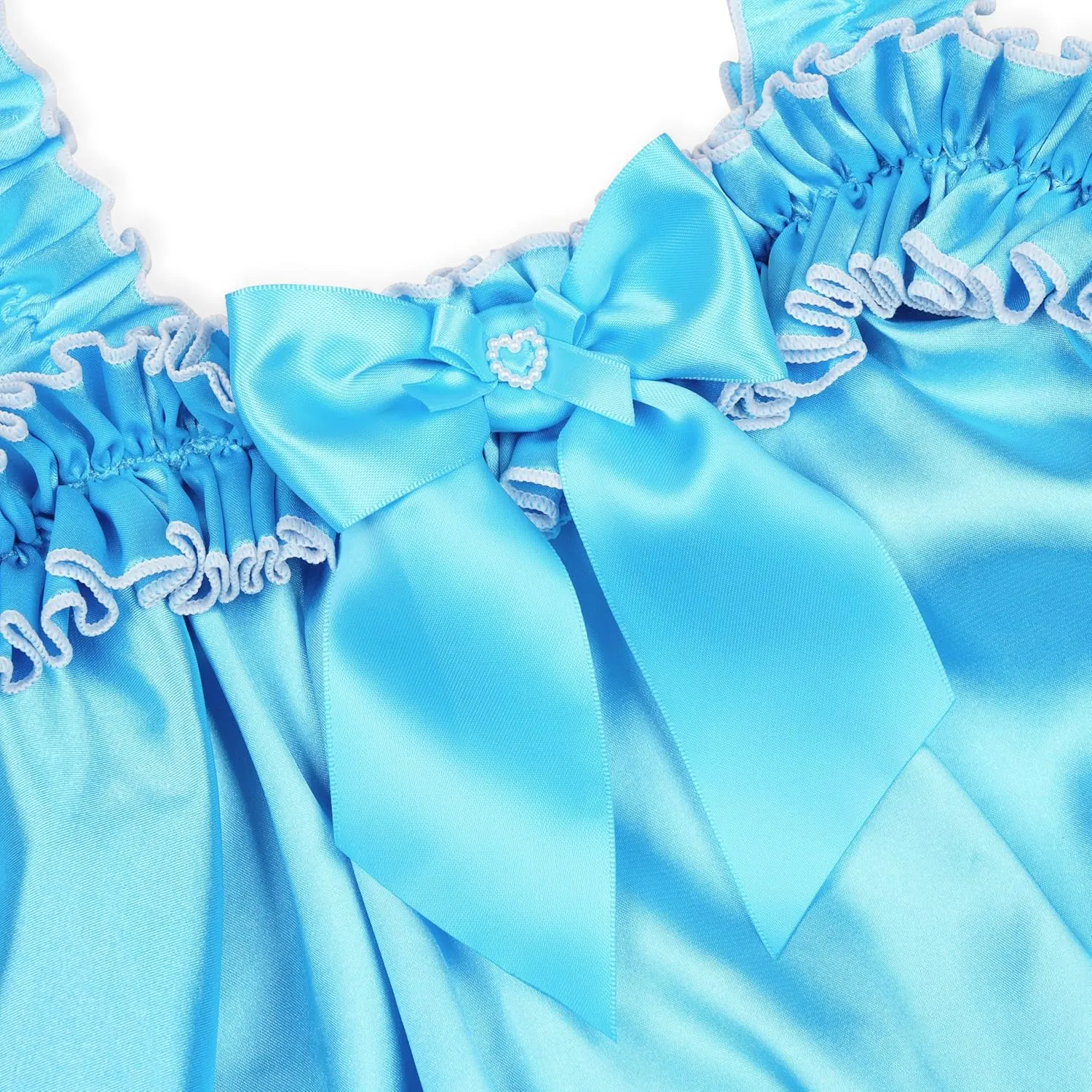 Satini Lingerie Satin Sissy Rolled Hem Edge Frilly Cami Top