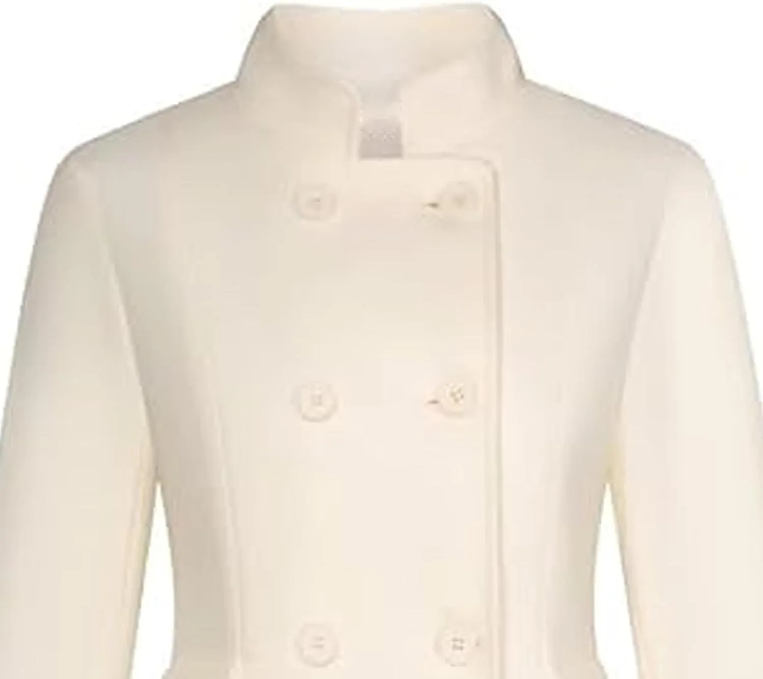 SEMATOMALA Women's Winter Wool Blend Swing Dress Coat Stand Collar Double Breasted Trench Coat A Line Pea Coat