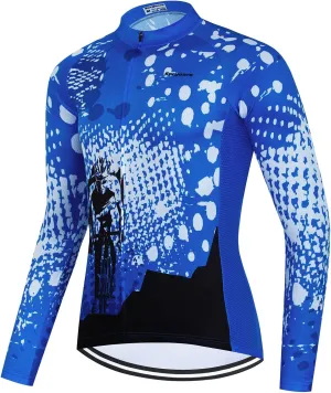 Serijoars Racing Cycling Jersey Men, Cycling Jersey Long Sleeve,Bike Jersey Full Zipper,Comfortable, Breathable and Quick-Dry
