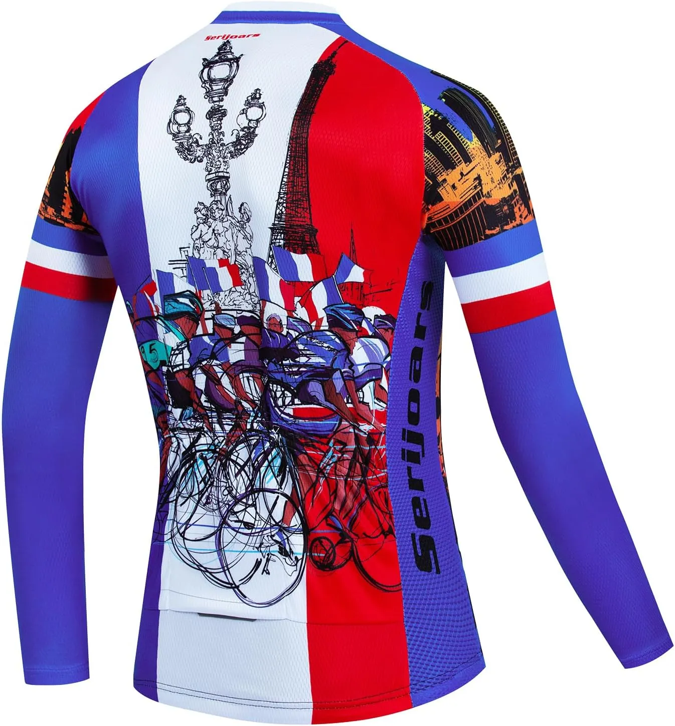 Serijoars Racing Cycling Jersey Men, Cycling Jersey Long Sleeve,Bike Jersey Full Zipper,Comfortable, Breathable and Quick-Dry