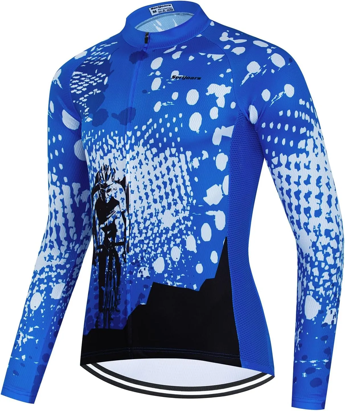 Serijoars Racing Cycling Jersey Men, Cycling Jersey Long Sleeve,Bike Jersey Full Zipper,Comfortable, Breathable and Quick-Dry