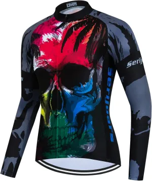 Serijoars Racing Cycling Jersey Men, Cycling Jersey Long Sleeve,Bike Jersey Full Zipper,Comfortable, Breathable and Quick-Dry