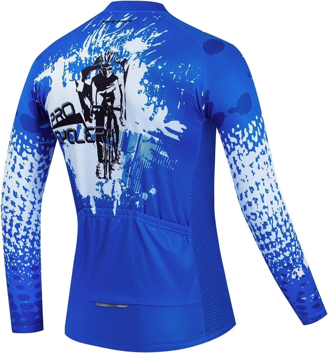 Serijoars Racing Cycling Jersey Men, Cycling Jersey Long Sleeve,Bike Jersey Full Zipper,Comfortable, Breathable and Quick-Dry