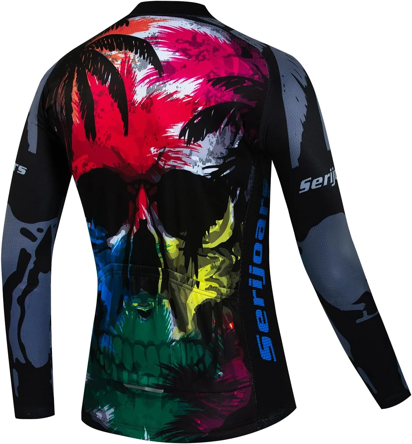 Serijoars Racing Cycling Jersey Men, Cycling Jersey Long Sleeve,Bike Jersey Full Zipper,Comfortable, Breathable and Quick-Dry