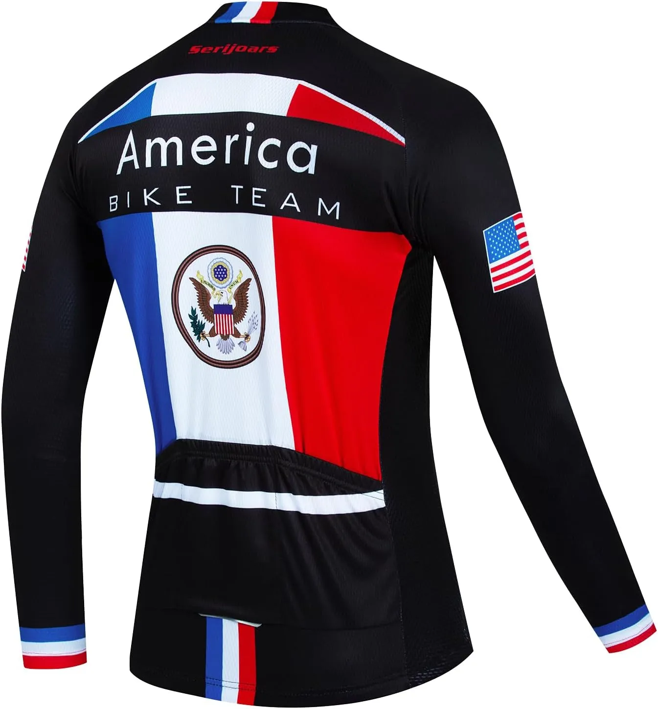 Serijoars Racing Cycling Jersey Men, Cycling Jersey Long Sleeve,Bike Jersey Full Zipper,Comfortable, Breathable and Quick-Dry
