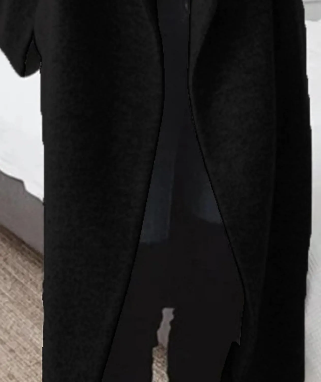 Sexyshine Women's Winter Double Breasted Pea Coat Long Sleeve Notch Lapel Long Trench Coat Warm Wool Blend Jackets