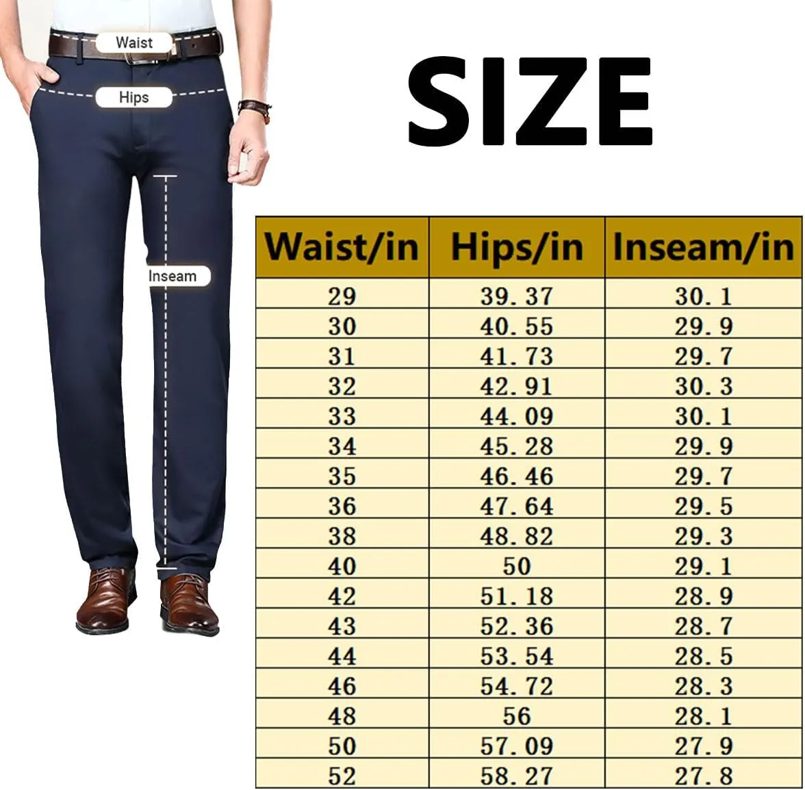 Silamone Timeless Stretch Pants, Comfortable Breathable Men's High Stretch Straight Fit Pants
