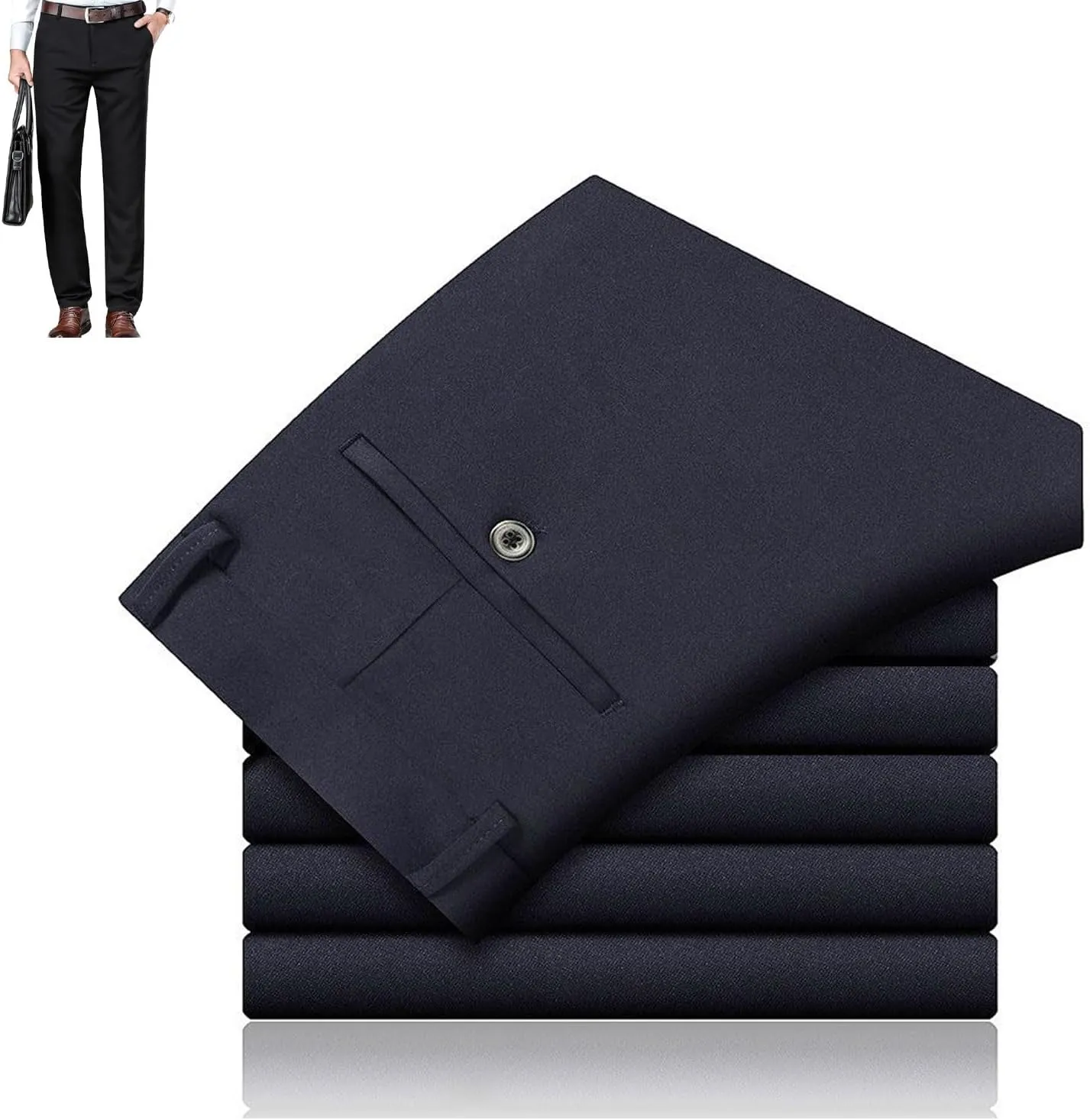 Silamone Timeless Stretch Pants, Comfortable Breathable Men's High Stretch Straight Fit Pants