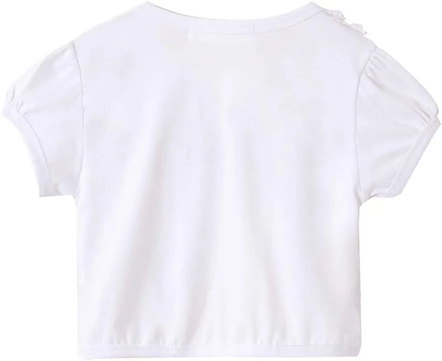 SMILING PINKER Little Girls Bolero Short Sleeve Cap Lace Top