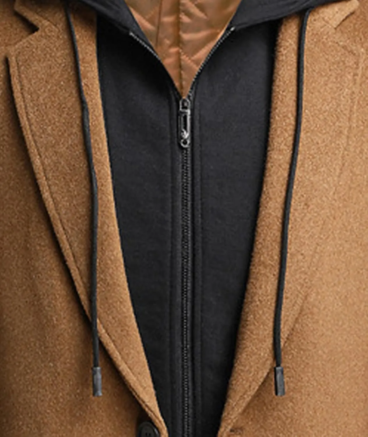 SOMTHRON Mens Trench Coat Winter Wool Blend jacket Overcoat long Top Coat Warm Pea Coat
